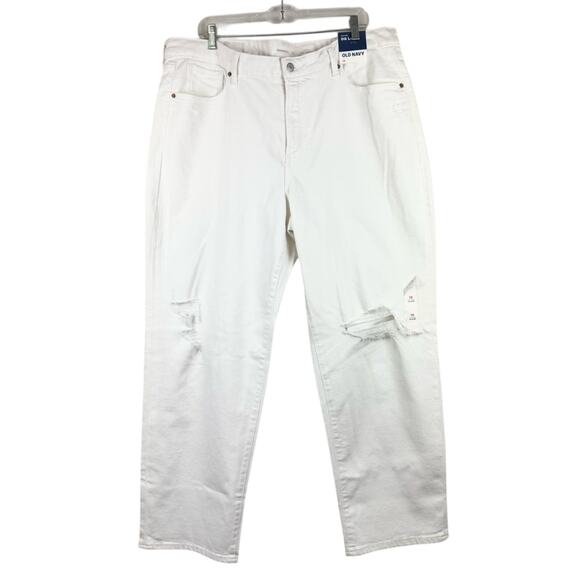 NWT Old Navy High-Waisted OG Loose Ripped White Jeans Calla Lily White Size 18 - Picture 5 of 15